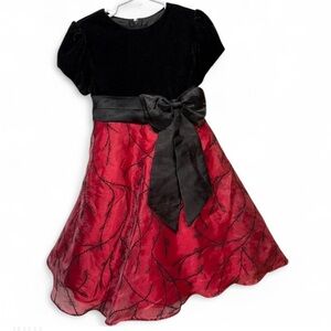 Sugar Plum Girls Velvet & Organza Holiday Dress - Size 5